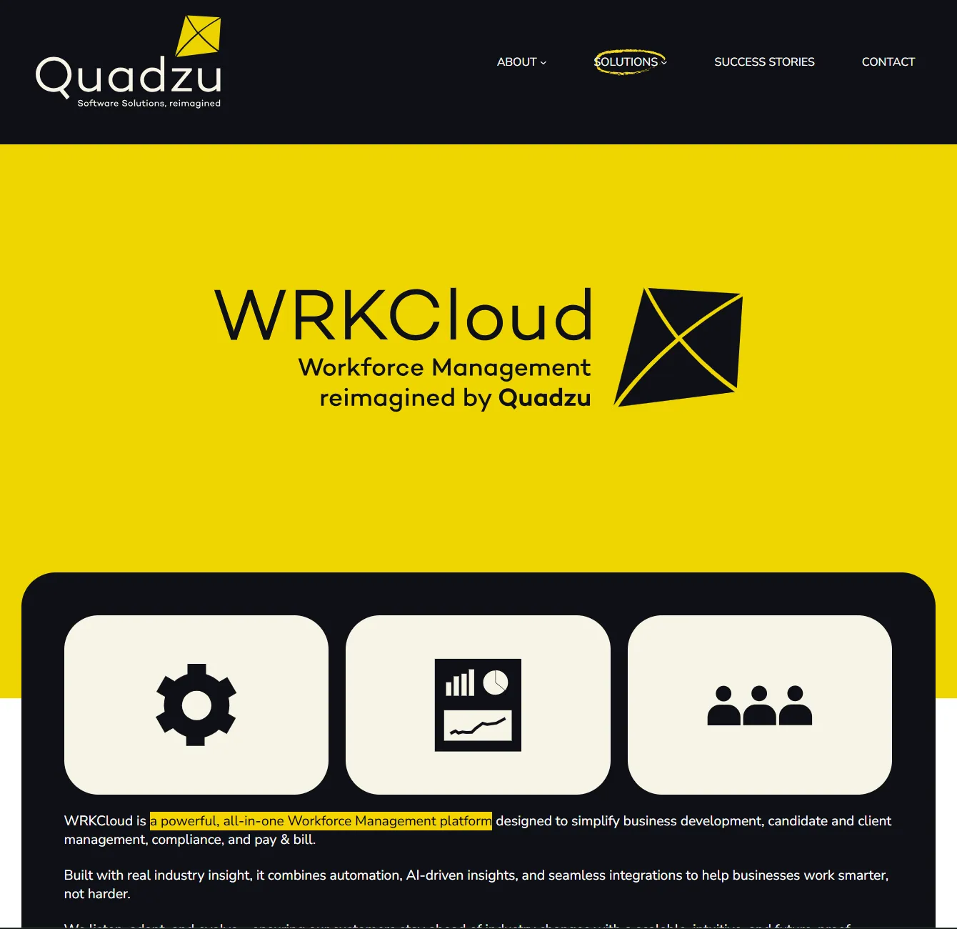 quadzu.com image showing WRKCloud product page